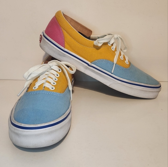 Used Vans Era Multi Color Block Sneakers Women’s Size 10 - Picture 1 of 15